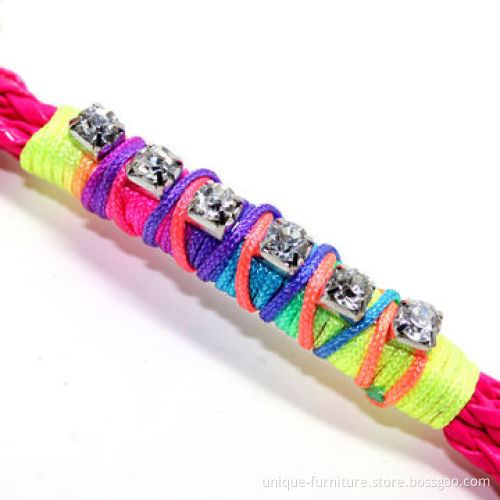 Friendship Brazil Handmade Cord Bracelets, Made of Multilayer Thread/RhinestonesNew